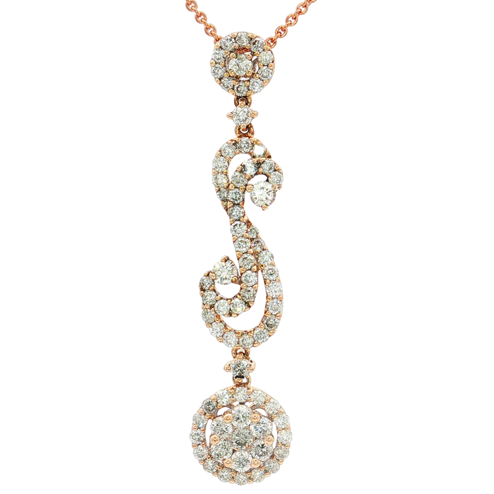 Cluster Near-Colorless Diamond Pendant Necklace (1 ½ ct. tw.) in 18k Rose Gold