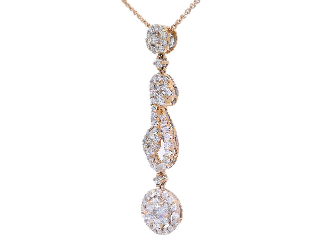 1.40 CTW Natural Diamond Dangling Pendant Necklace in 18kt Rose Gold – Jewelry Depot, Inc.