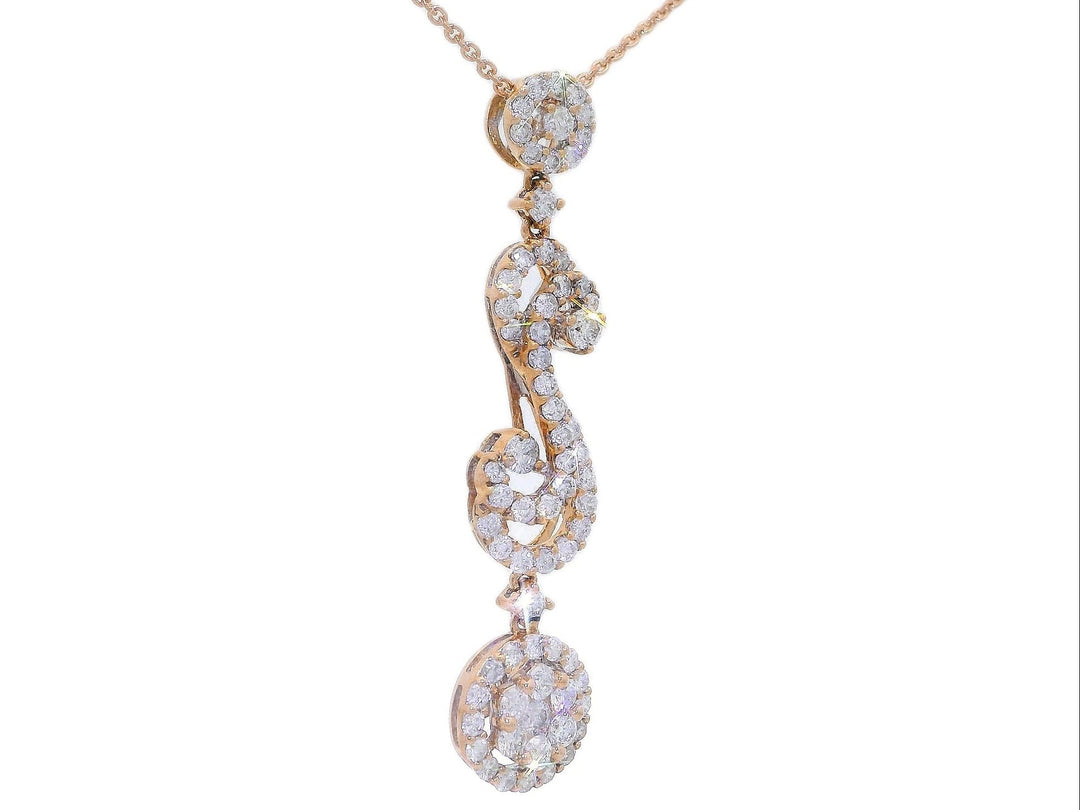 1.40 CTW Natural Diamond Dangling Pendant Necklace in 18kt Rose Gold – Jewelry Depot, Inc.