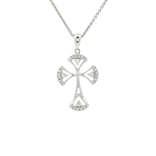 Nearly Flawless Colorless Open Cross Diamond Pendant Necklace (⅙ ct. tw.) in 18k White Gold