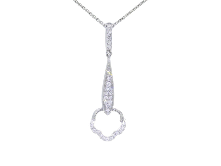 0.25 CTW Natural Colorless Nearly Flawless Diamond Floral Pendant Necklace in 18kt White Gold – Jewelry Depot, Inc.
