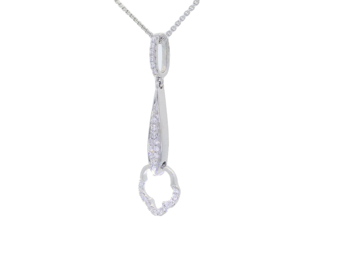 0.25 CTW Natural Colorless Nearly Flawless Diamond Floral Pendant Necklace in 18kt White Gold – Jewelry Depot, Inc.