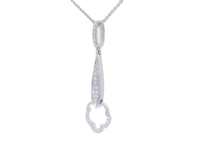 0.25 CTW Natural Colorless Nearly Flawless Diamond Floral Pendant Necklace in 18kt White Gold – Jewelry Depot, Inc.