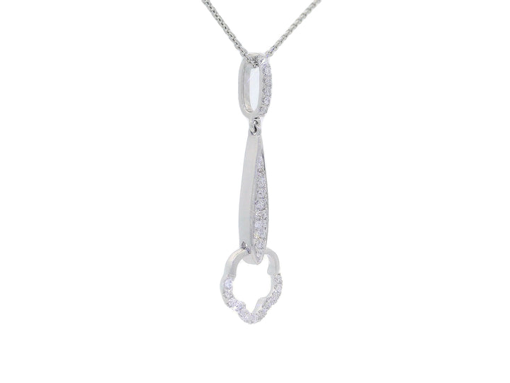 0.25 CTW Natural Colorless Nearly Flawless Diamond Floral Pendant Necklace in 18kt White Gold – Jewelry Depot, Inc.