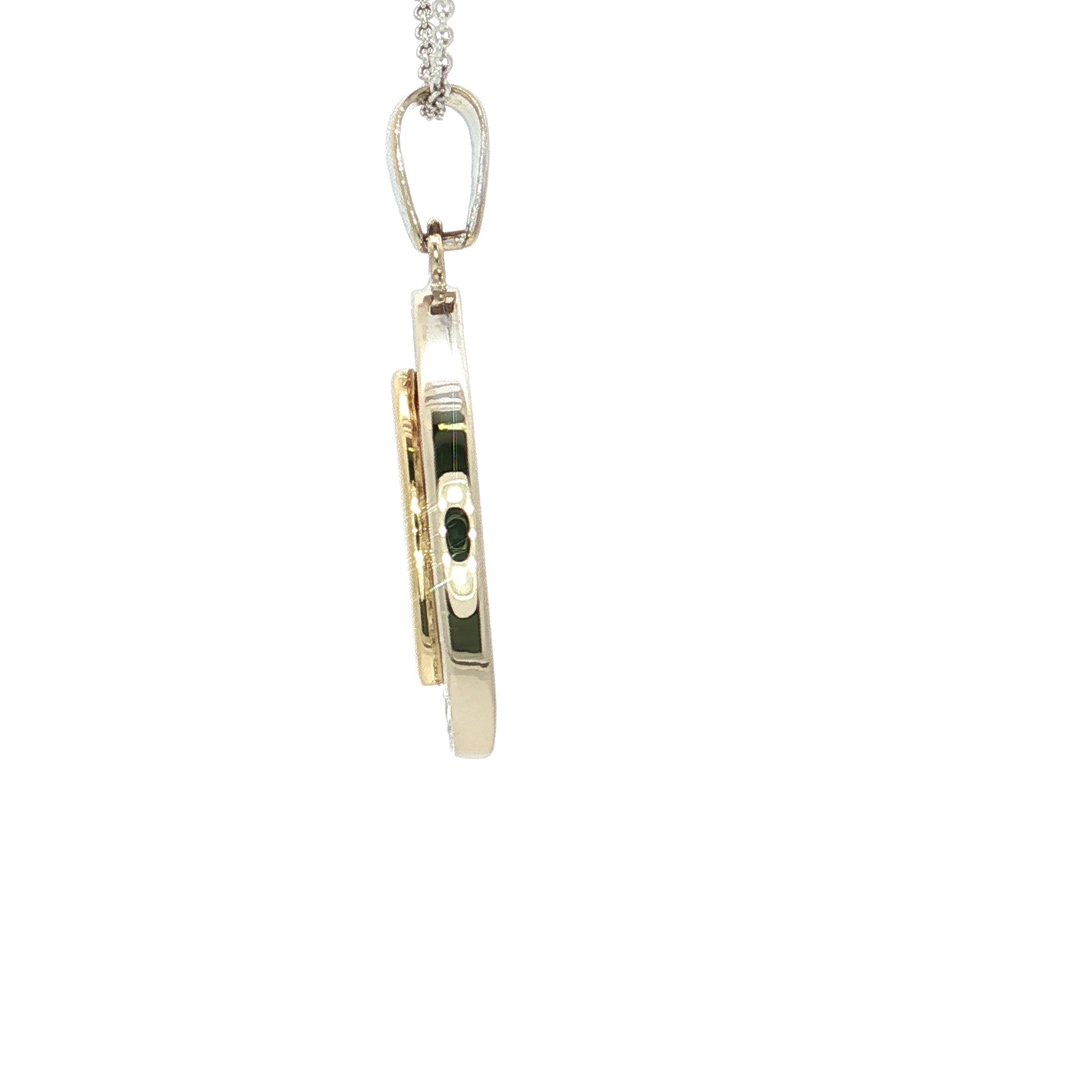 1.00 CTW Natural Diamond Heart of Gold Pendant Necklace in 18kt White & Yellow Gold