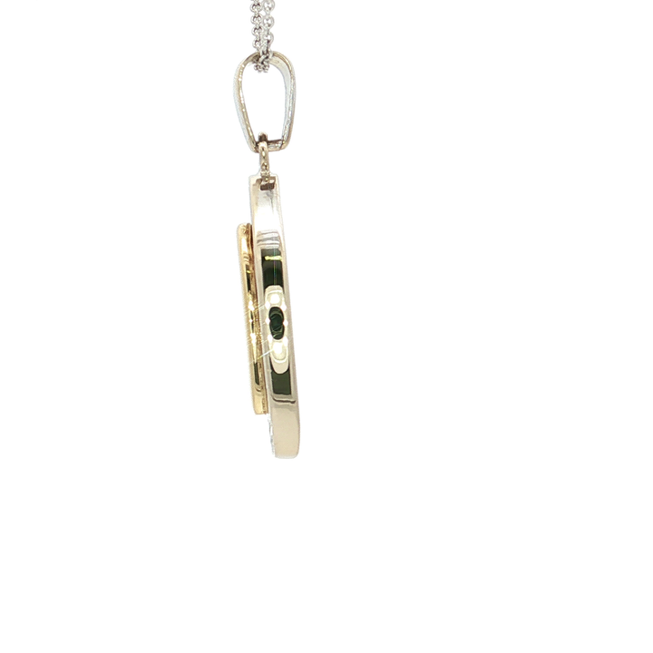 1.00 CTW Natural Diamond Heart of Gold Pendant Necklace in 18kt White & Yellow Gold