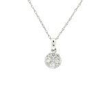 Nearly Flawless Colorless Diamond Cluster Eternity Pendant Necklace (¾ ct. tw.) in 14k White Gold