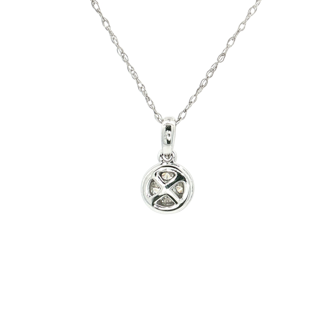 0.75 CTW Round Brilliant Cut Diamond Cluster Eternity Pendant Necklace in 14kt White Gold