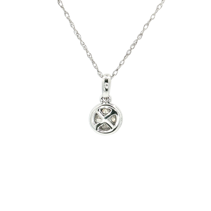 0.75 CTW Round Brilliant Cut Diamond Cluster Eternity Pendant Necklace in 14kt White Gold