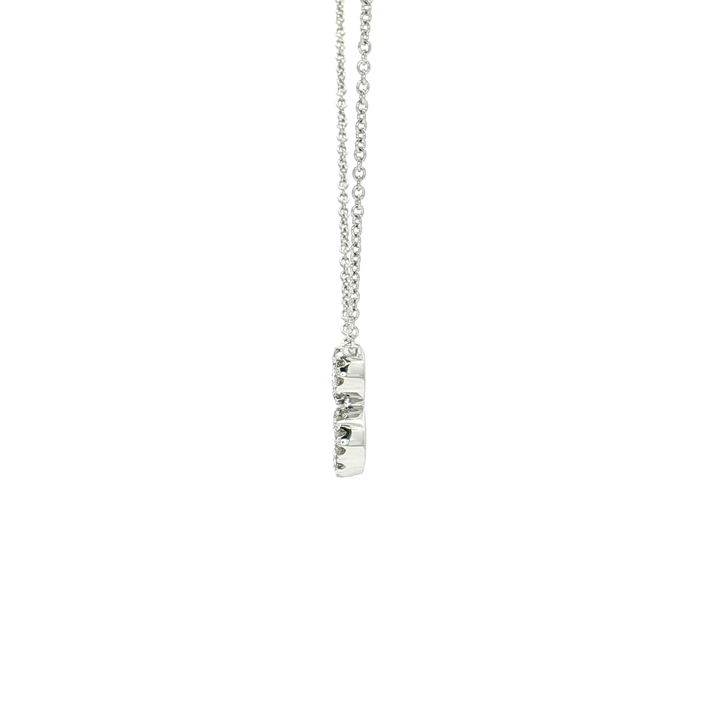 0.30 CTW Natural Diamond Double Halo Pendant Necklace in 14kt White Gold