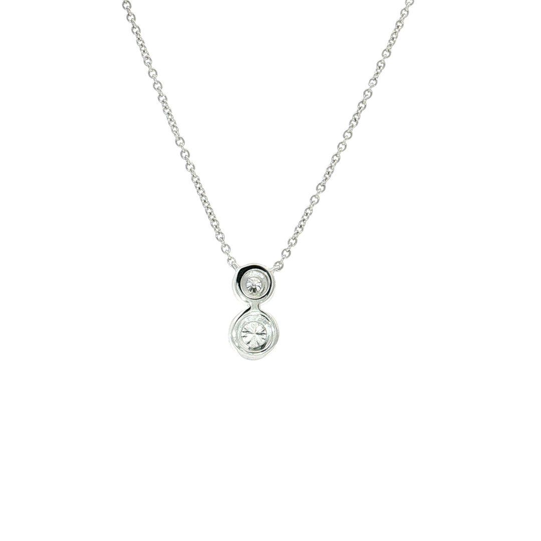 0.30 CTW Natural Diamond Double Halo Pendant Necklace in 14kt White Gold