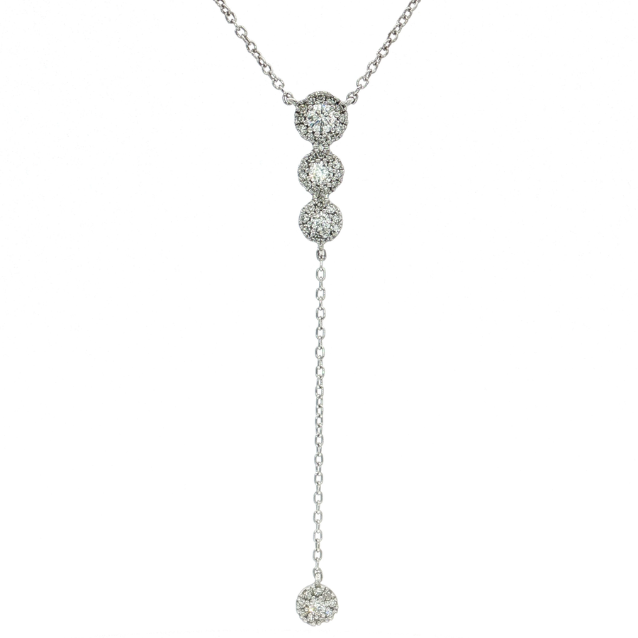 Nearly Flawless Colorless Round Brilliant Cut Diamond Necklace (1/2 ct. tw.) 14k White Gold