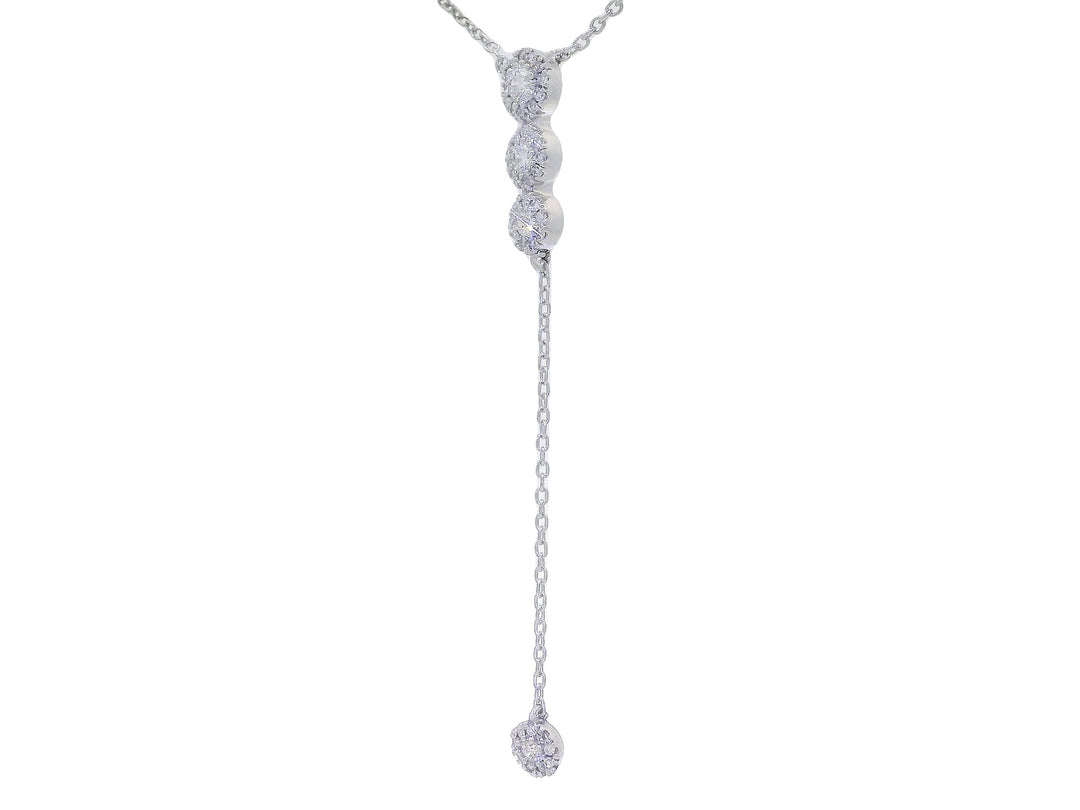 0.50 CTW Natural Diamond Lariat Necklace in 14KT White Gold