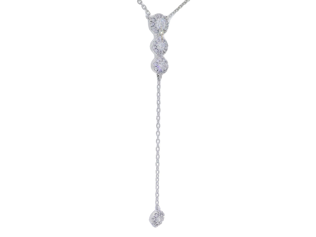 0.50 CTW Natural Diamond Lariat Necklace in 14KT White Gold