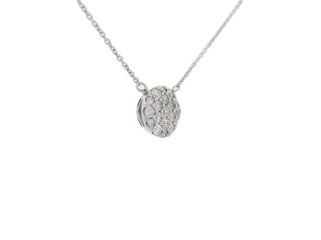 0.75 CTW Cluster Pavé Natural Diamond Pendant in 14kt White Gold – Jewelry Depot, Inc.