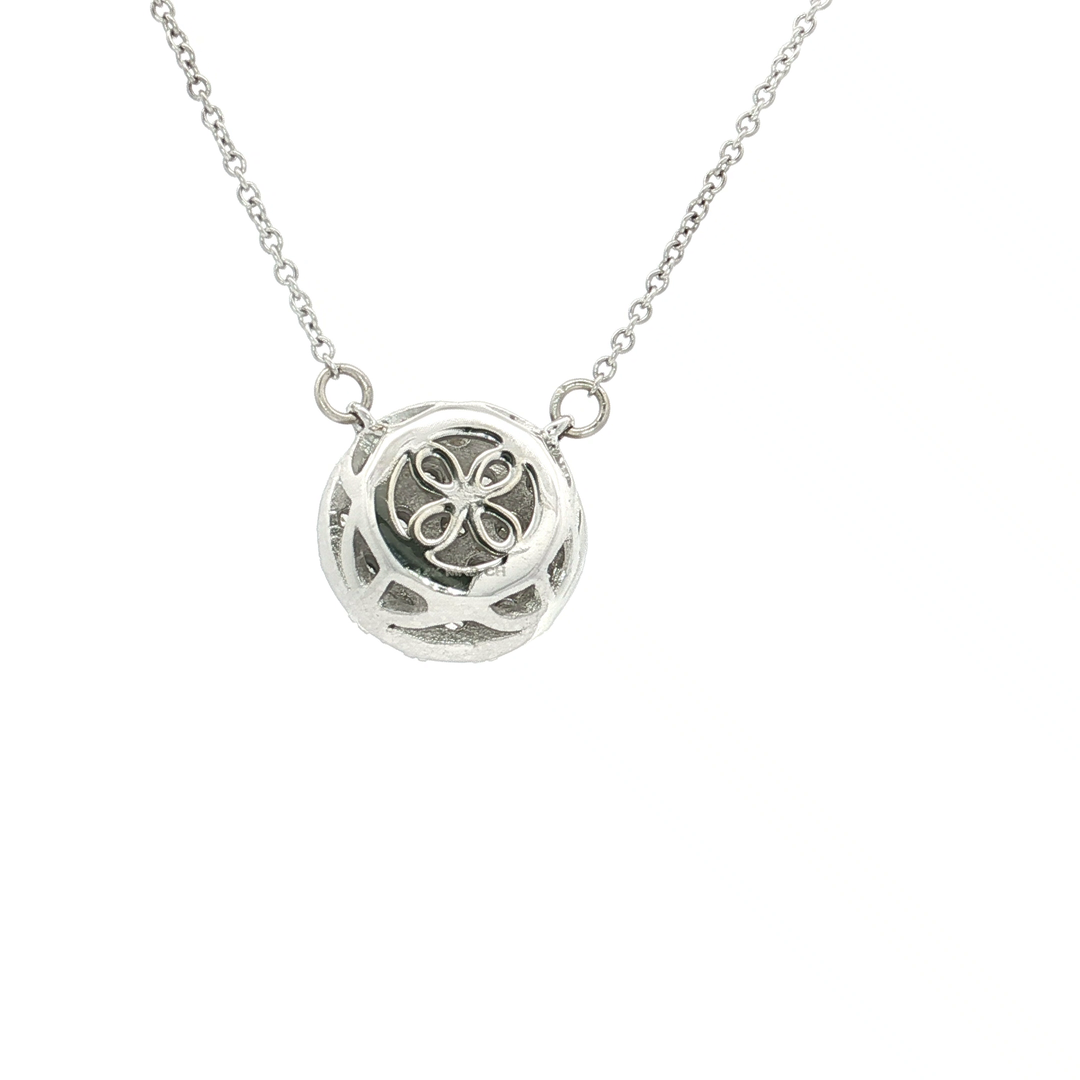 1.30 CTW Natural Diamond Cluster Pendant Necklace in 14kt White Gold