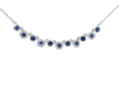 0.60 CTW AAA Grade Natural Sapphire & Diamond Necklace in 14kt White Gold – Jewelry Depot, Inc.