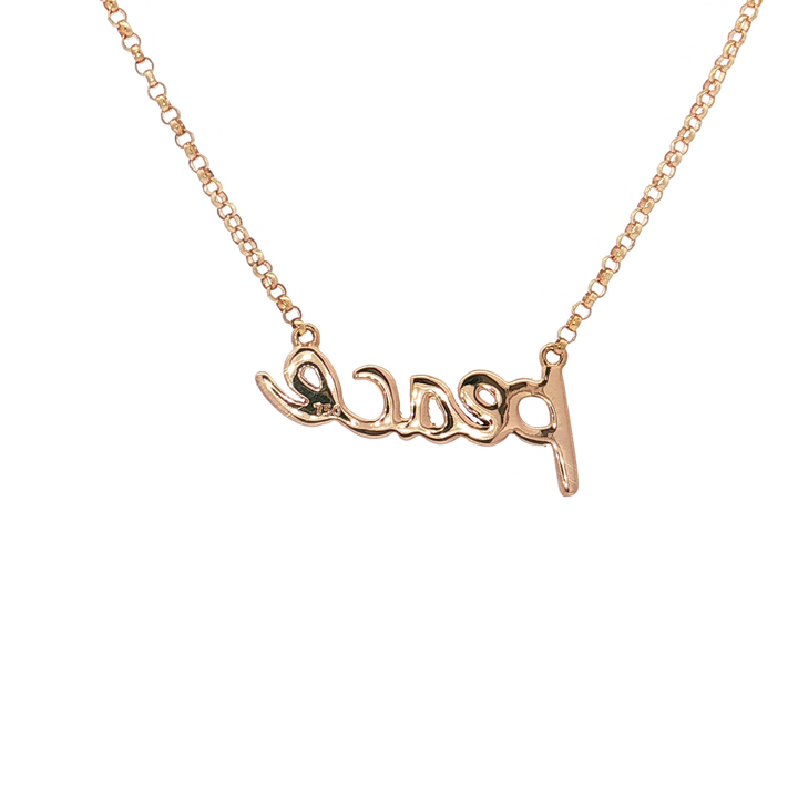 0.25 CTW Natural Colorless Nearly Flawless Diamond "peace" Necklace in 18kt Rose Gold