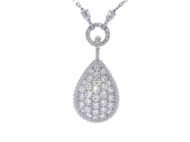 3.50 CTW Pear - Shaped Colorless & Nearly Flawless Diamond Cluster Pendant Necklace in 14kt White Gold – Jewelry Depot, Inc.