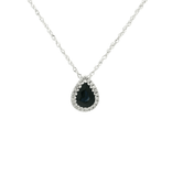 Sapphire & Diamond Water Drop Necklace (1 ⅙ ct. tw.) in 14k White Gold