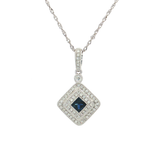 Diamond & Vivid Sapphire Pendant Necklace (⅘ ct. tw.) in 14k White Gold