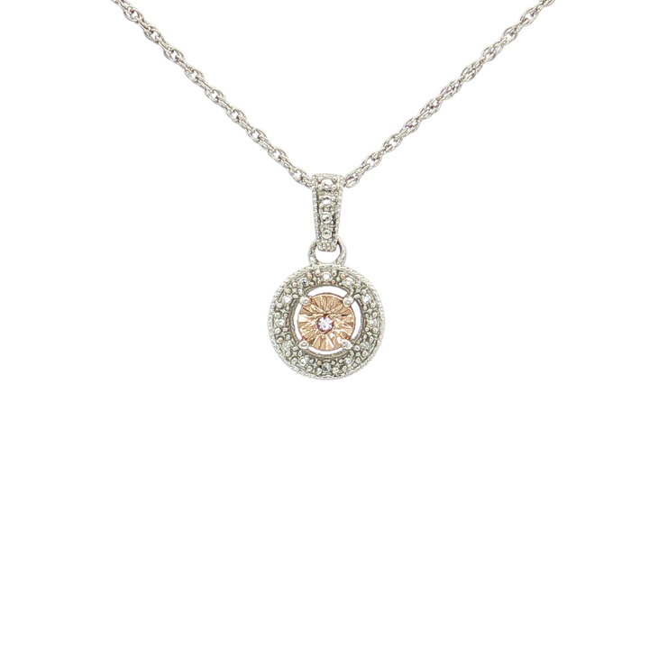 Starburst Cubic Zirconia Pendant Necklace in Sterling Silver