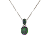 Oval Mystic Topaz Cubic Zirconia Pendant Necklace (1 ⅗ ct. tw.) in Sterling Silver