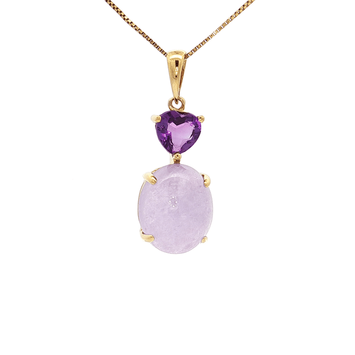 6.35 CTW Natural Purple Jade & Amethyst Pendant Necklace in 14kt Yellow Gold – Jewelry Depot, Inc.