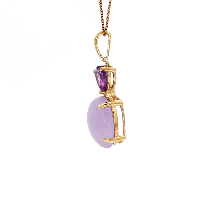 6.35 CTW Natural Purple Jade & Amethyst Pendant Necklace in 14kt Yellow Gold – Jewelry Depot, Inc.