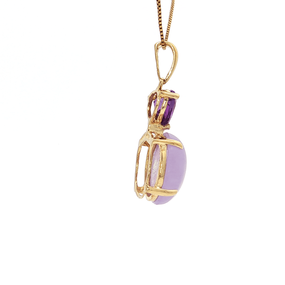 6.35 CTW Natural Purple Jade & Amethyst Pendant Necklace in 14kt Yellow Gold – Jewelry Depot, Inc.