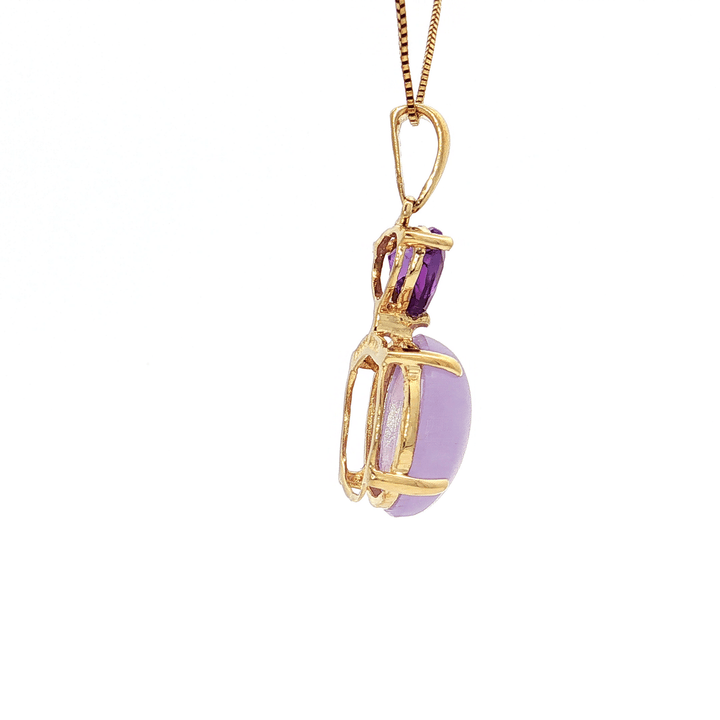 6.35 CTW Natural Purple Jade & Amethyst Pendant Necklace in 14kt Yellow Gold – Jewelry Depot, Inc.