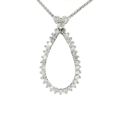Diamond Open Pear Pendant Necklace (1 ½ ct. tw.) in 14k White Gold