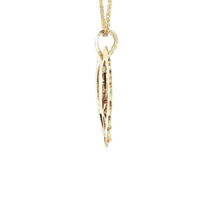 Open Heart Rose Tri - Color Gold Pendant Necklace on an 18" Square Diamond Cut Spiga Wheat Chain in Solid 14kt Yellow, Rose, & White Gold – Jewelry Depot, Inc.