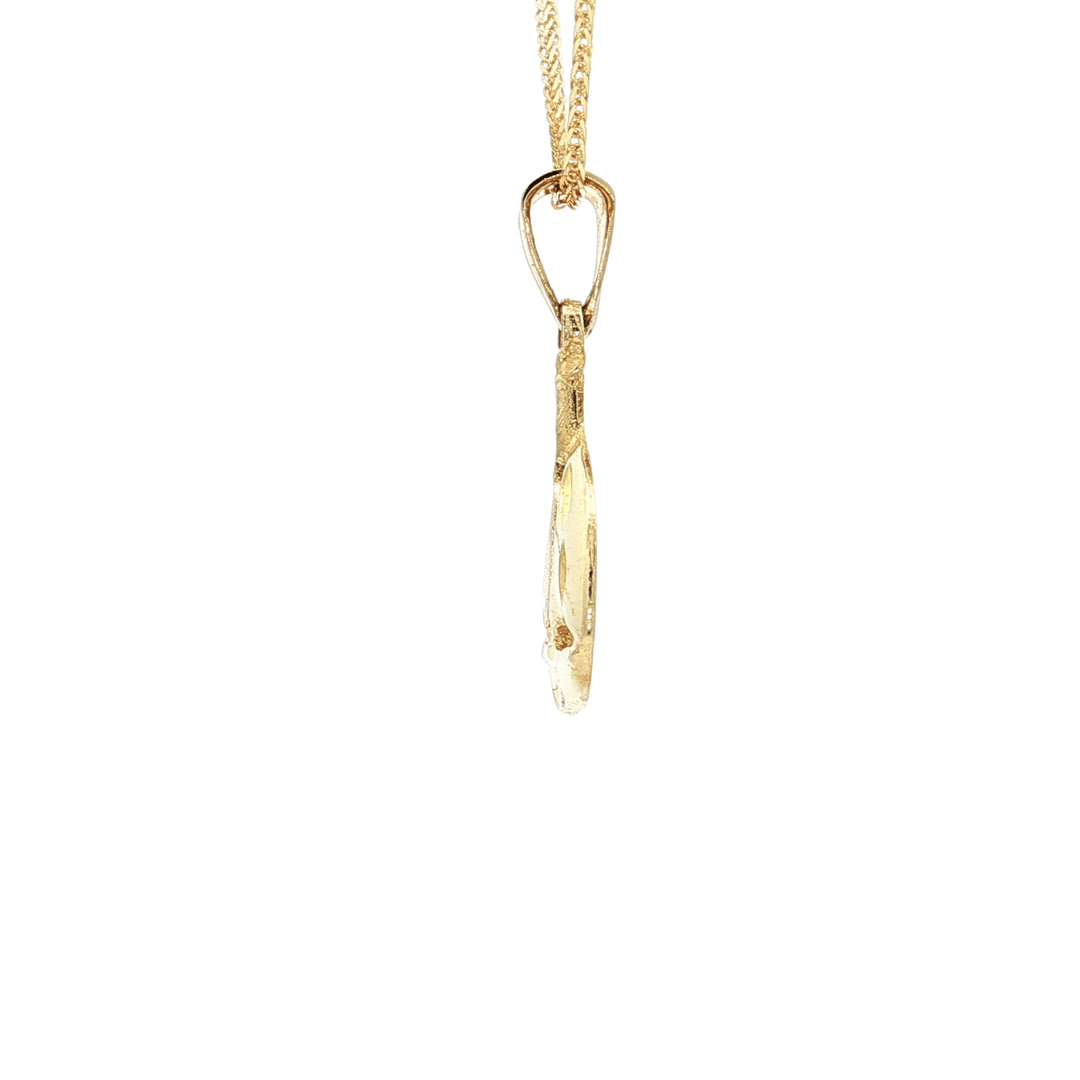 Sailboat Pendant Necklace on an 18" Square Diamond Cut Spiga Wheat Chain in Solid 14kt Yellow Gold – Jewelry Depot, Inc.