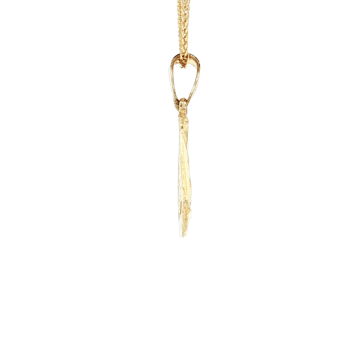 Sailboat Pendant Necklace on an 18" Square Diamond Cut Spiga Wheat Chain in Solid 14kt Yellow Gold – Jewelry Depot, Inc.