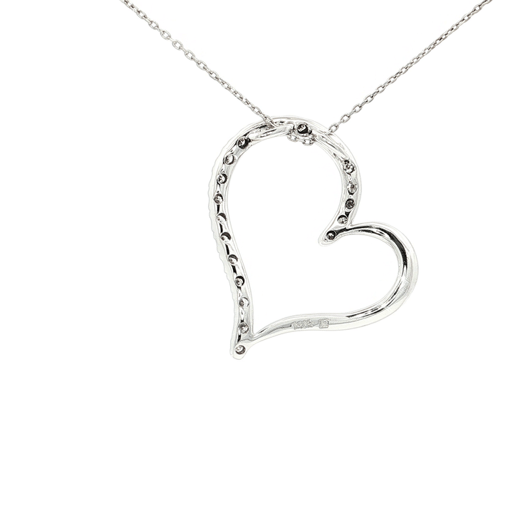 0.50 CTW Natural Round Brilliant Cut Colorless Nearly Flawless Diamonds in an Open Heart Pendant Necklace in 14kt White Gold – Jewelry Depot, Inc.