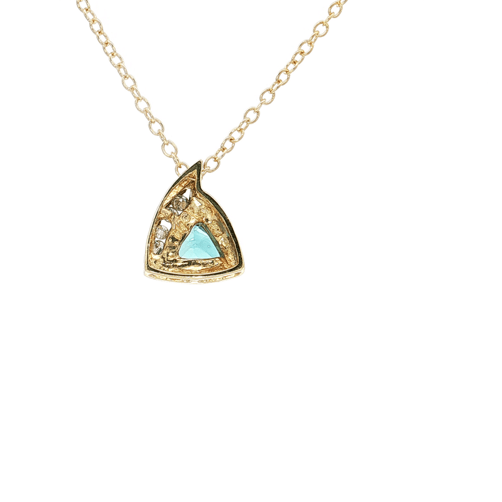 1.20 CTW Natural Swiss Blue Topaz & Diamond Pendant on an 18" Cable Chain in Solid 10kt Yellow Gold – Jewelry Depot, Inc.