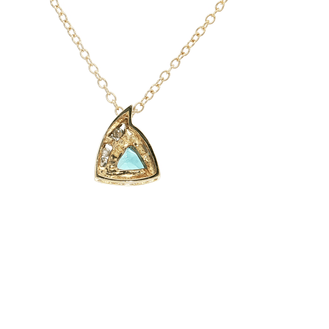 1.20 CTW Natural Swiss Blue Topaz & Diamond Pendant on an 18" Cable Chain in Solid 10kt Yellow Gold – Jewelry Depot, Inc.