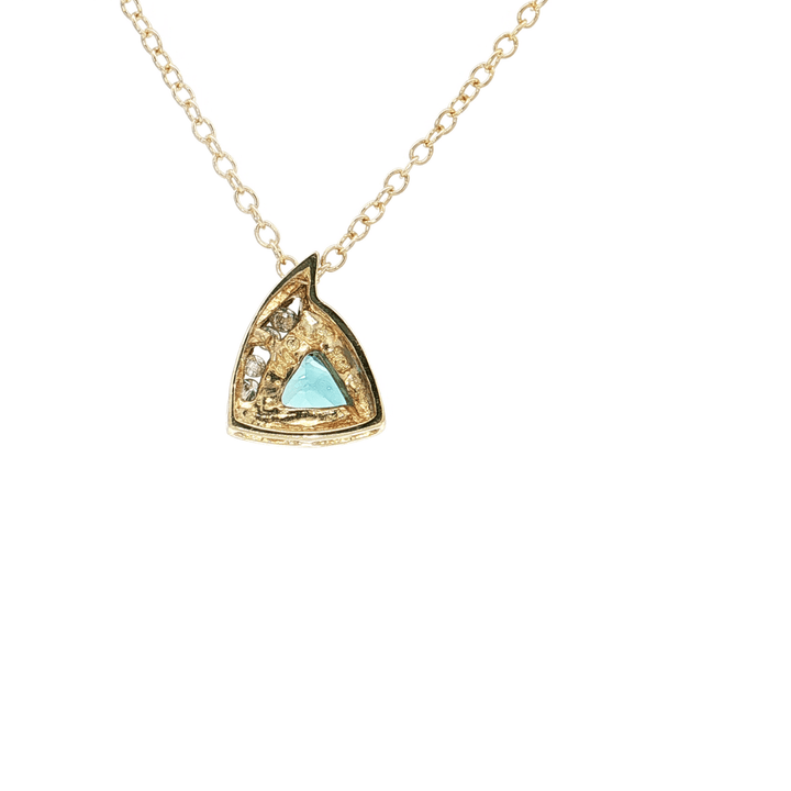 1.20 CTW Natural Swiss Blue Topaz & Diamond Pendant on an 18" Cable Chain in Solid 10kt Yellow Gold – Jewelry Depot, Inc.