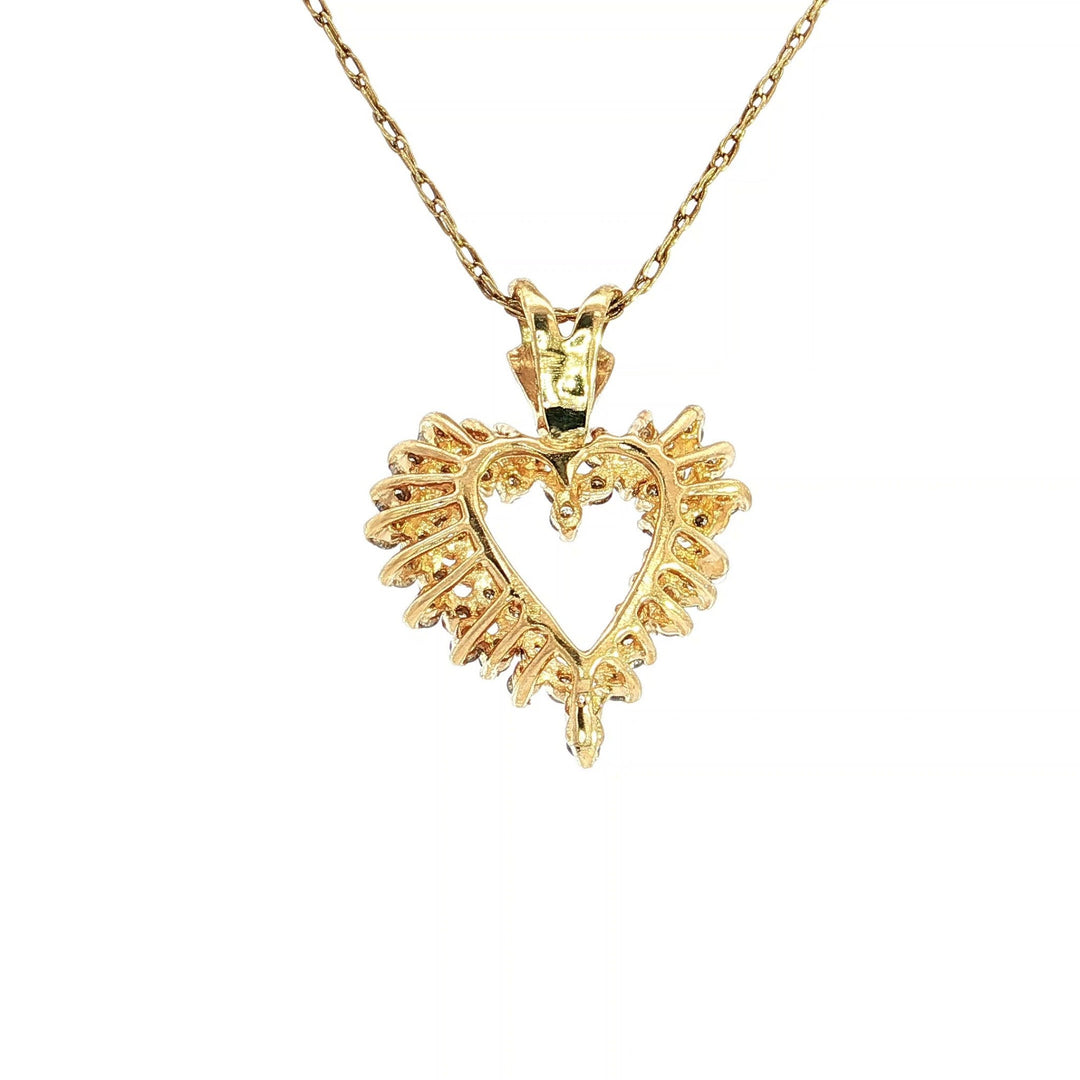 1.00 CTW Natural Diamond Heart - Shaped Pendant Necklace in 14kt Yellow Gold – Jewelry Depot, Inc.