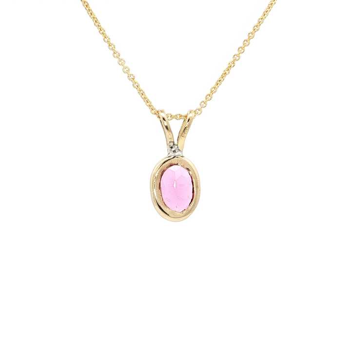 1.57 CT AAAA Grade Oval Pink Tourmaline Bezel - Set in a Pendant Necklace on an 18" Round Cable Chain in Solid 14kt Yellow Gold – Jewelry Depot, Inc.
