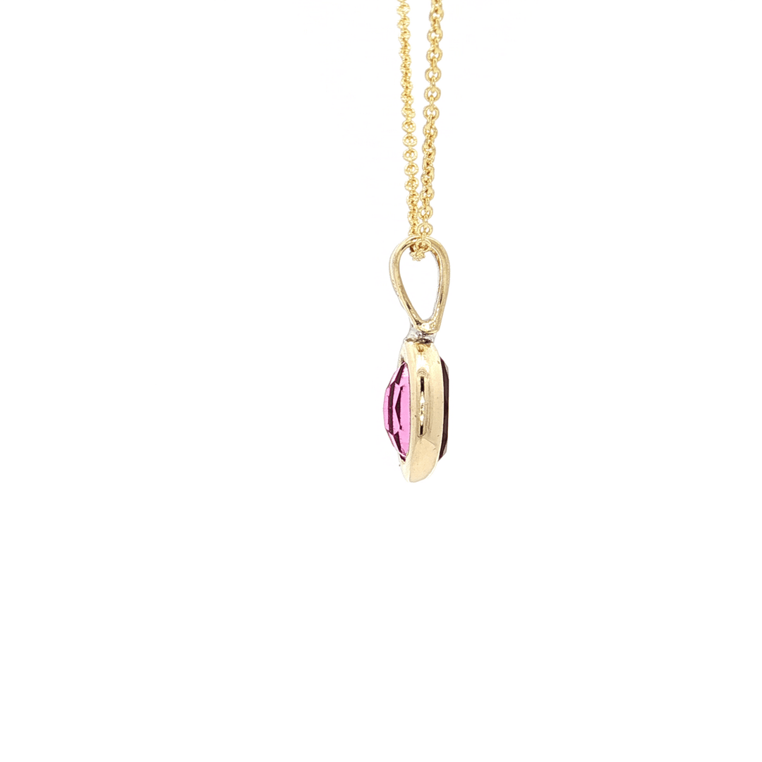 1.57 CT AAAA Grade Oval Pink Tourmaline Bezel - Set in a Pendant Necklace on an 18" Round Cable Chain in Solid 14kt Yellow Gold – Jewelry Depot, Inc.