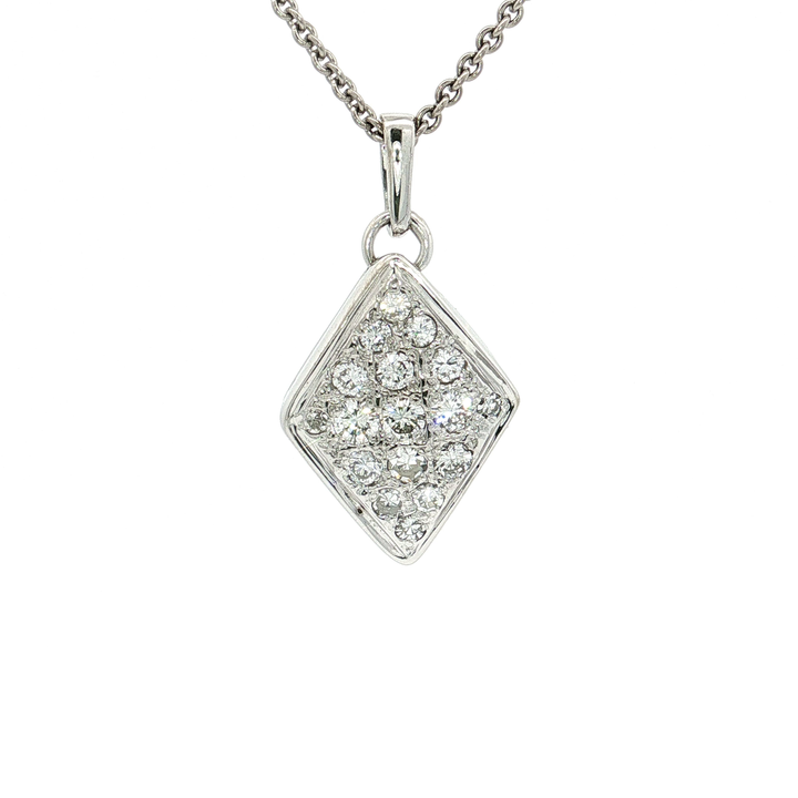 Vintage Pavé Nearly Flawless Diamond Art Deco Pendant Necklace (¾ ct. tw.) in Palladium
