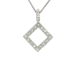 Pavé Open Square Near-Colorless Near-Flawless Diamond Pendant Necklace (⅜ ct. tw.) in 18k White Gold