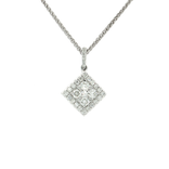 Square Cluster Colorless Nearly Flawless Diamond Pendant Necklace (⅔ ct. tw.) in 18k White Gold