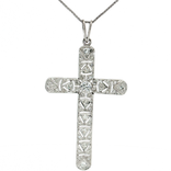 Colorless Nearly Flawless Diamond Cross Pendant Necklace (1 ⅞ ct. tw.) in 14k White Gold