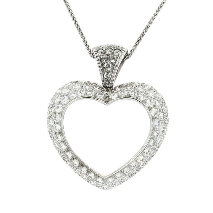 Nearly Flawless Colorless Mouawad® Designer Diamond Heart Pendant (3 ct. tw.) in 18k White Gold