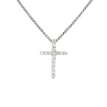 Colorless Nearly Flawless Diamond Cross Pendant Necklace (¼ ct. tw.) in 14k White Gold