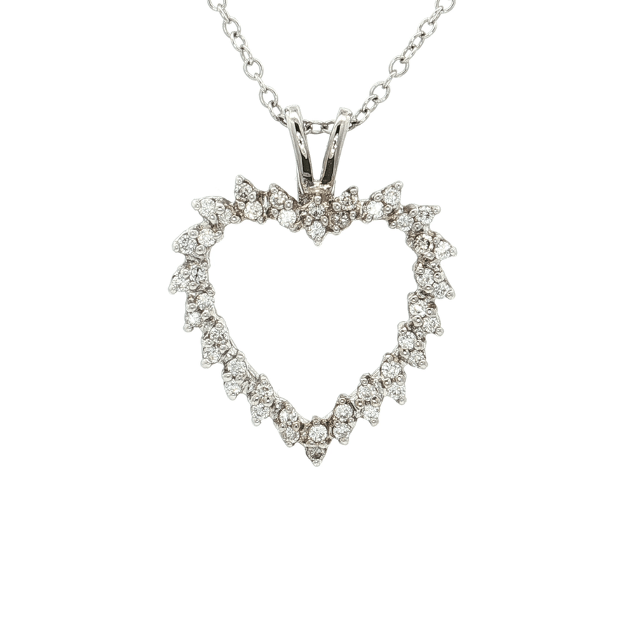 Round Brilliant Cut Colorless Diamond Pendant Necklace (1 ct. tw.) 10k White Gold
