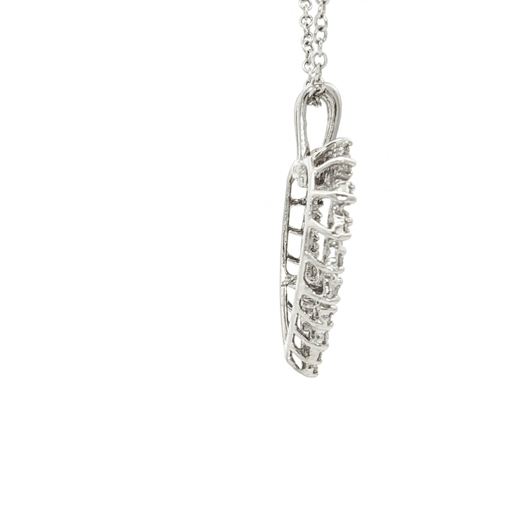 1.00 CTW Natural Round Brilliant Cut Colorless Diamonds in an Open Heart Pendant Necklace in 10kt White Gold – Jewelry Depot, Inc.
